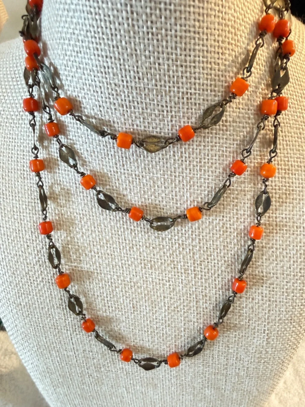 Antique Victorian or Art Deco Filigree Necklace 40 Inch